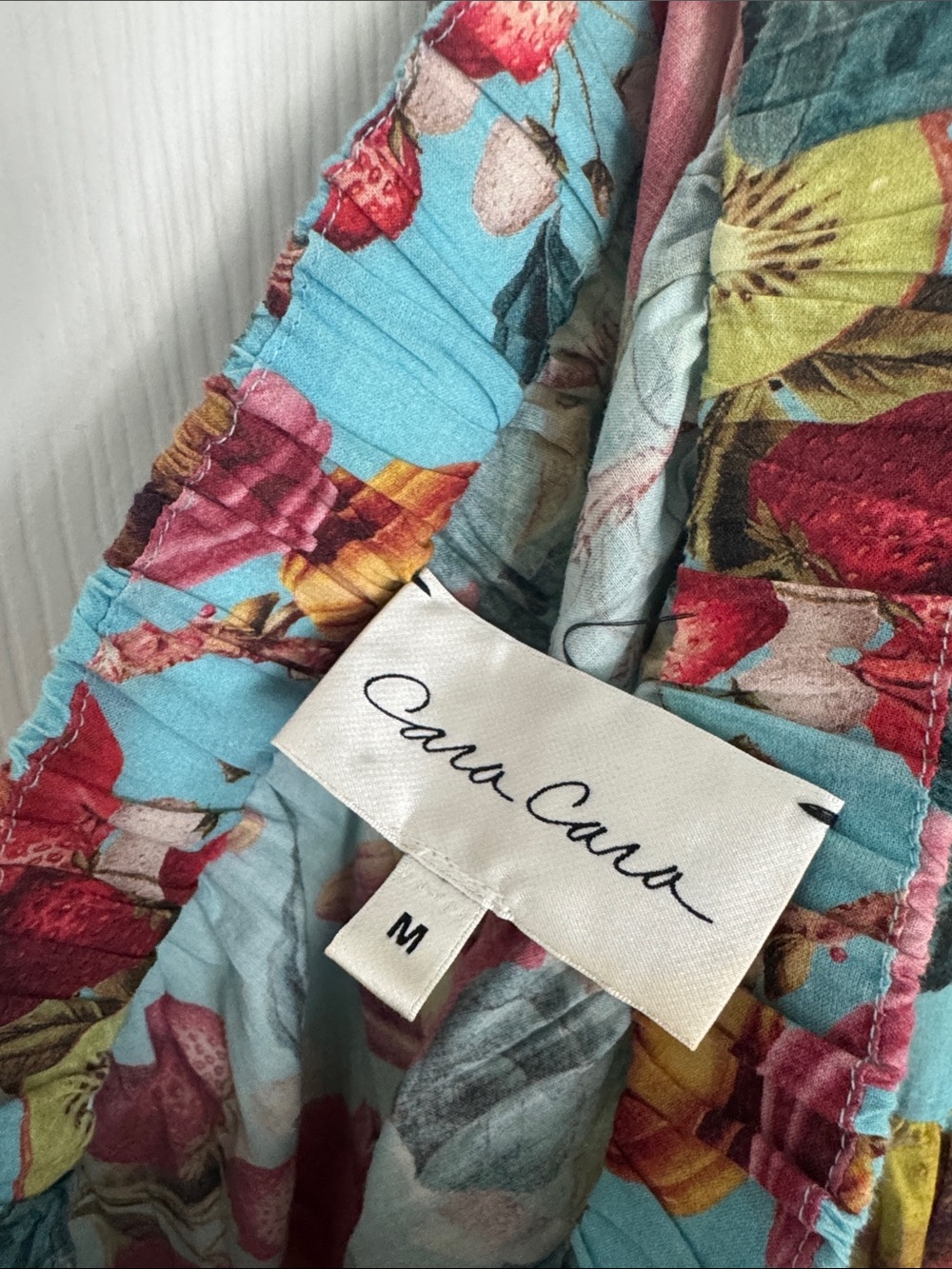 Cara Cara Aqua Tiered Maxi Skirt with Fruit Print - Picture 2 of 5